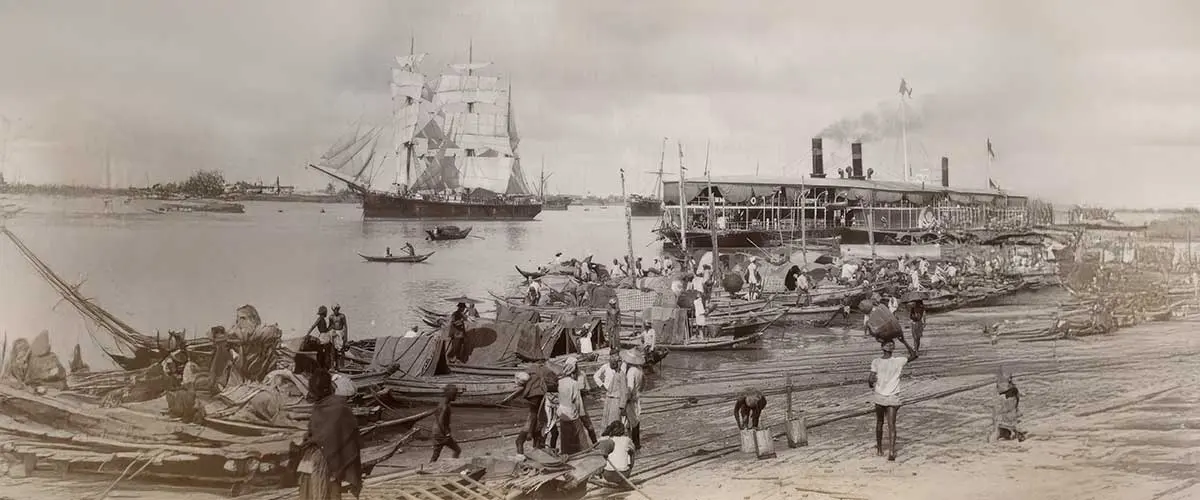 Historical image of IFC fleet being scuttled during WWII